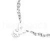 Fashionable Hip-hop Stainless Steel Thorn Rabbit Pendant Necklaces for Women's Daily Wear QJ4694-3