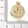 Brass Micro Pave Cubic Zirconia with Glass Pendents KK-Q815-01G-4