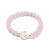 Natural Rose Quartz & Synthetic Hematite Stretch Bracelet BJEW-M236-01J-2