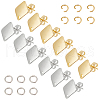 Rhombus 304 Stainless Steel Stud Earring Findings STAS-LP0001-13-1