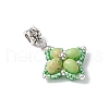 Dyed Synthetic Imperial Jasper & Glass Seed Beaded Star European Dangle Charms PALLOY-MZ00693-05-3