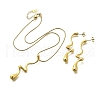 304 Stainless Steel Necklaces & Stud Earring Set for Women SJEW-C007-06G-4