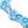 Handmade Flower Polymer Clay Stretch Bracelets BJEW-JB09825-01-3