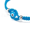 Lampwork Evil Eye Braided Bead Bracelet BJEW-JB07857-04-3