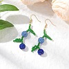 Fruit Pave Disco Ball Beads Dangle Earrings EJEW-TA00632-02-1