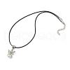 Angel Glass Sead Beaded Pendant Necklaces NJEW-MZ00094-03-4