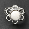 Natural Howlite Adjustable Rings RJEW-P043-01P-21-3