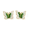 Butterfly Brass Stud Earrings EJEW-K308-05G-02-2