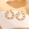 Golden 304 Stainless Steel Stud Earrings with Enamel HU1446-2-2