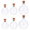 DELORIGIN 6Pcs 3 Style Chunky Glass Ball Wishing Bottle Ornament AJEW-DR0001-06-1