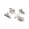 Rhinestone Whale Tail Shape Stud Earrings with 316 Surgical Stainless Steel Pins EJEW-A081-07P-02-2