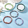 Synthetic Dyed Turquoise Beaded Stretch Bracelets for Women Men BJEW-JB11549-1