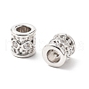 Column Brass Micro Pave Clear Cubic Zirconia European Beads KK-L237-017P-2