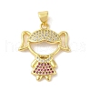 Rack Plating Brass Cubic Zirconia Pendants KK-S380-30G-06-1