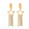 304 Stainless Steel Tassel Stud Earrings EJEW-Z098-05G-4