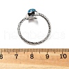 Natural Apatite & Rose Quartz Finger Rings RJEW-A068-03P-03-5