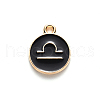 Alloy Enamel Pendants X-ENAM-S124-01B-08K-2