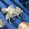 Natural Pearl Beaded Bowknot Dangle Stud Earrings EJEW-TA00321-2