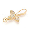 Brass Micro Pave Clear Cubic Zirconia Pendants KK-N268-41G-2