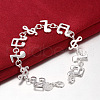 Musical Note Brass Link Bracelets for Women FS-WG94BAE-01-3