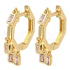 Cubic Zirconia Rectangle Dangle Hoop Earrings EJEW-Z019-03C-G-1