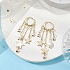 Mother's Day Jewellery Brass & Natural Freshwater Pearl Hoop Earrings EJEW-TA00584-2