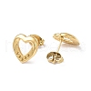 Ion Plating(IP) 304 Stainless Steel Hollow Out Heart Stud Earring Finding EJEW-I285-08G-2