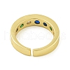Brass Cubic Zirconia Open Cuff Rings for Women RJEW-U011-08G-3