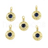 Brass Micro Pave Clear Cubic Zirconia Pendants KK-E068-VF326-4