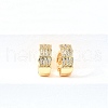 Brass Micro Pave Clear Cubic Zirconia Cuff Earrings EJEW-F370-13G-5