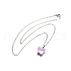 304 Stainless Steel Lilac and Pink Enamel Butterfly Cinerary Casket Pendant Necklaces NJEW-V002-01P-4