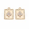 Brass Micro Pave Clear Cubic Zirconia Pendants KK-S356-769-1