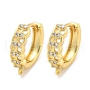 Rack Plating Brass Micro Pave Cubic Zirconia Hoop Earring Findings EJEW-C102-21B-G-1