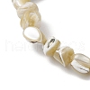 Natural Trochus Shell Beads Stretch Bracelets for Men Women BJEW-JB11685-3