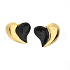 Heart 304 Stainless Steel Stud Earrings EJEW-A130-01G-01-2