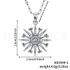 Elegant Vintage Brass Pave Clear Cubic Zirconia Heart Snowflake Romantic Pendant Necklaces for Women CV7091-1-1