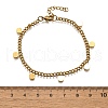 304 Stainless Steel Flat Round Charm Bracelets BJEW-R021-04G-5