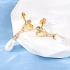 304 Stainless Steel Plastic Imitation Pearl Dangle Stud Earrings EJEW-Z118-06G-3
