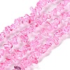 Spray Painted Transparent Glass Beads Strands GLAA-P060-01A-09-1