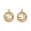 Brass Micro Pave Clear Cubic Zirconia Pendants KK-K365-01G-01-1