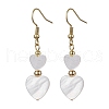 Natural Shell Heart Dangle Earrings EJEW-JE05583-01-1