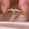 Brass Micro Pave Cubic Zirconia Finger Rings for Women SB7681-5-2