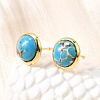 Brass Half Round Stud Earrings EJEW-Z124-01G-2