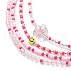 4Pcs 4 Style Smiling Face Flower Acrylic & Glass Seed Beaded Necklaces Set for Women NJEW-JN04015-4