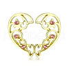 Alloy Rose Rhinestone Heart Clip On Nipple Rings WGEBDCA-02-1