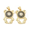 Brass Micro Pave Cubic Zirconia Pendants KK-H441-04G-2