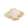 Natural White Shell Connector Charms KK-P292-12G-2