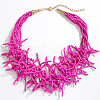 Boho Coral Shaped Glass Seed Beaded Cluster Necklaces FS-WGDCDA2-03-2