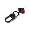 10Pcs Red and Black Double Screen Alloy Pendant Decorations HJEW-JM03458-5