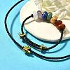 Rondelle Chakra Natural Gemstone Beads Bracelets & Necklaces Sets G-P561-01G-01-3